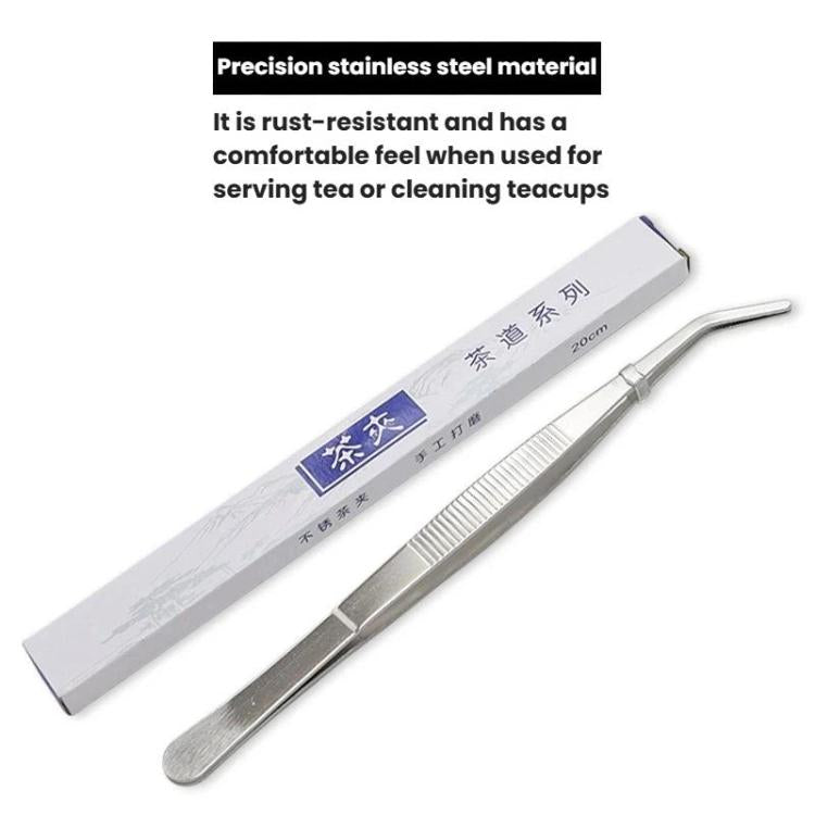 Extra Long Thick 401 Stainless Steel Tea Tongs Tea Tweezers, LsCook 20cm