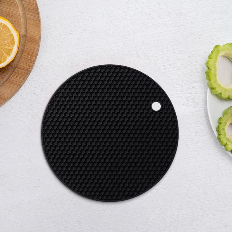 LsCook Round Honeycomb Silicone Placemat Heat-Resistant Non-Slip Insulation