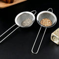 304 Stainless Steel Milk Juice Mesh Strainer Ultra-Fine Kitchen Flour Sifter, Round Base