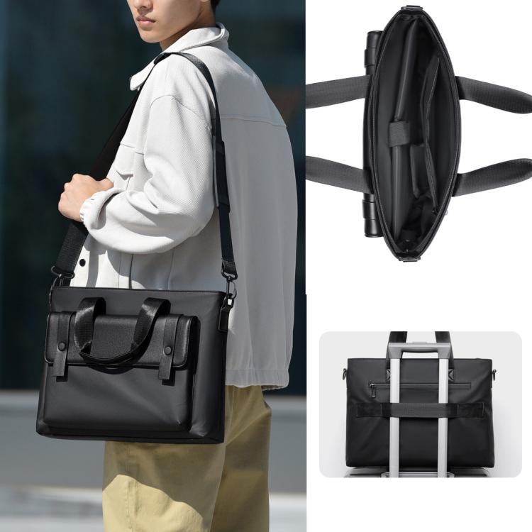 WEIXIER Mens Briefcase Laptop Bag 14 Inch Waterproof Business Messenger Bag Casual Tote Handbag with Luggage Strap