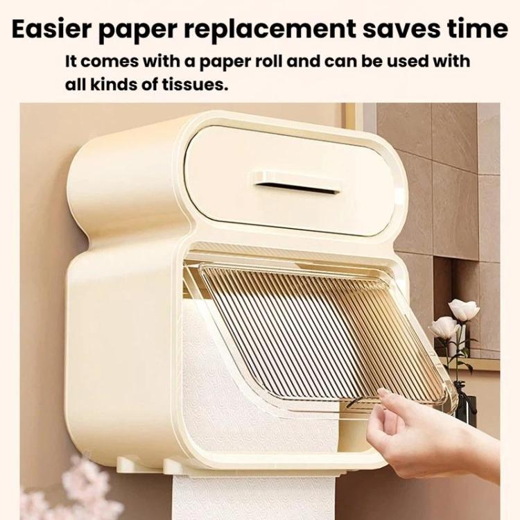 Waterproof Wall-Mounted Punch-Free Tissue Storage Rack For Bathroom & Washroom, Small White, Large White, Small White Gold, Large White Gold, Small Green, Large Green, Small Green Gold, Large Green Gold