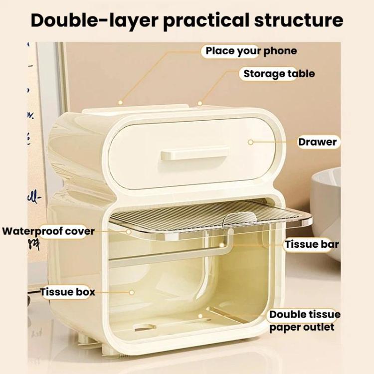 Waterproof Wall-Mounted Punch-Free Tissue Storage Rack For Bathroom & Washroom, Small White, Large White, Small White Gold, Large White Gold, Small Green, Large Green, Small Green Gold, Large Green Gold