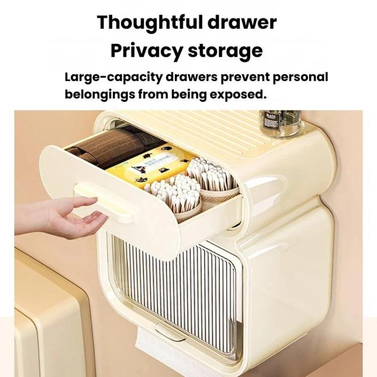 Waterproof Wall-Mounted Punch-Free Tissue Storage Rack For Bathroom & Washroom, Small White, Large White, Small White Gold, Large White Gold, Small Green, Large Green, Small Green Gold, Large Green Gold