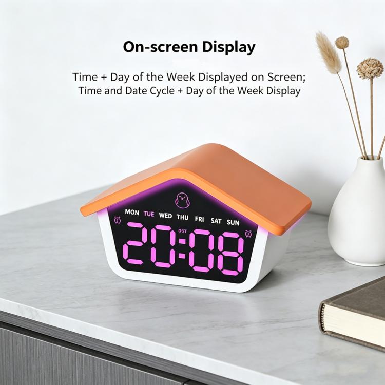 Atmosphere Cabin Digital Alarm Clock With 8-Color Night Light LED Desktop Clock With Snooze, DST, Adjustable Brightness