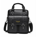 WEIXIER Mens Messenger Bag Vintage PU Leather Briefcase for Business & Travel Crossbody Handbag with Multi-Pockets