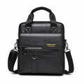 WEIXIER T666 Mens Vertical Messenger Bag PU Leather Crossbody Shoulder Bag Business Briefcase for Work Travel