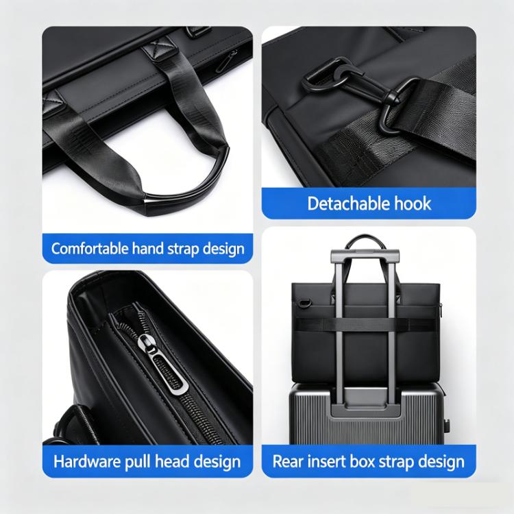 WEIXIER  WD5667 Expandable Laptop Briefcase for Men 15.6 Inch Water Resistant Business Messenger Bag