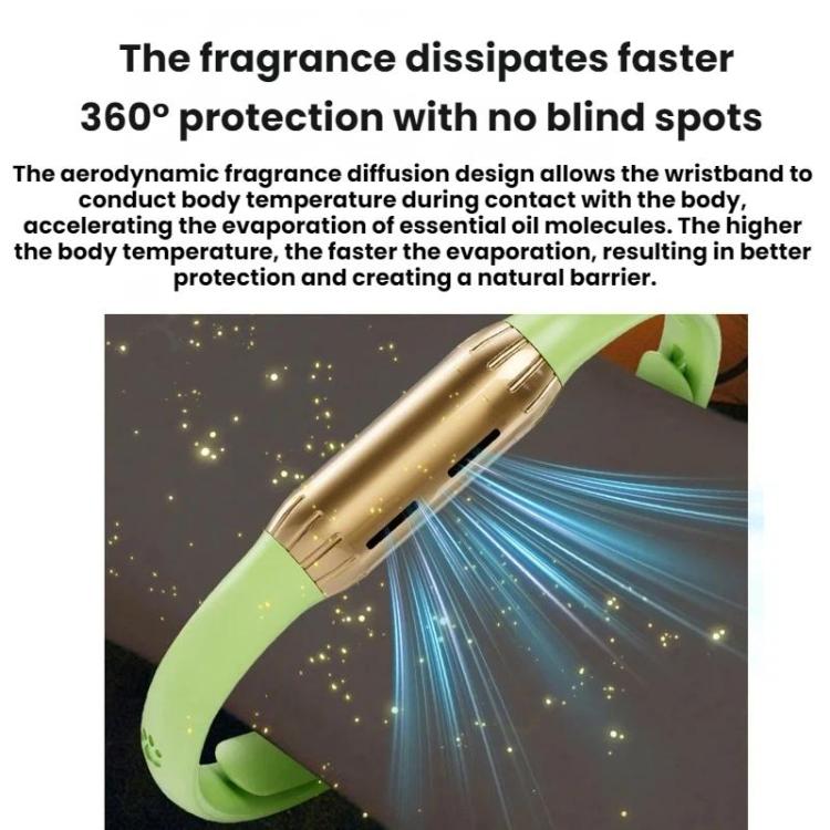 Portable Outdoor Plant Essential Oil Mosquito Repellent Bracelet, Rose Gold With Green, Rose Gold With Purple, Rose Gold With Beige, Rose Gold With Black, Gunmetal Gray With Green, Gunmetal Gray With Purple, Gunmetal Gray With Beige                    ...