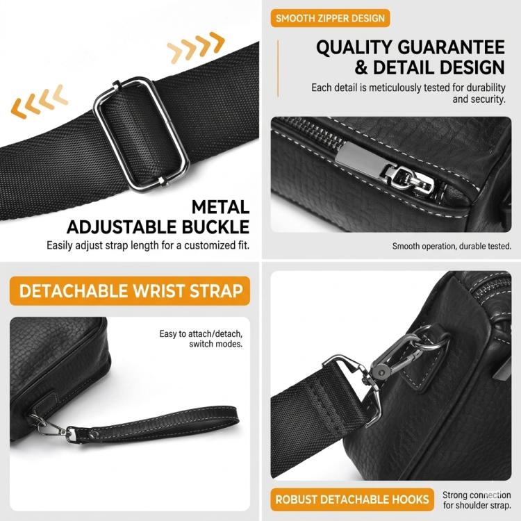 WEIXIER W133  Mens Small Crossbody Bag Versatile Messenger Clutch with 6 Card Slots for Travel & Daily Use