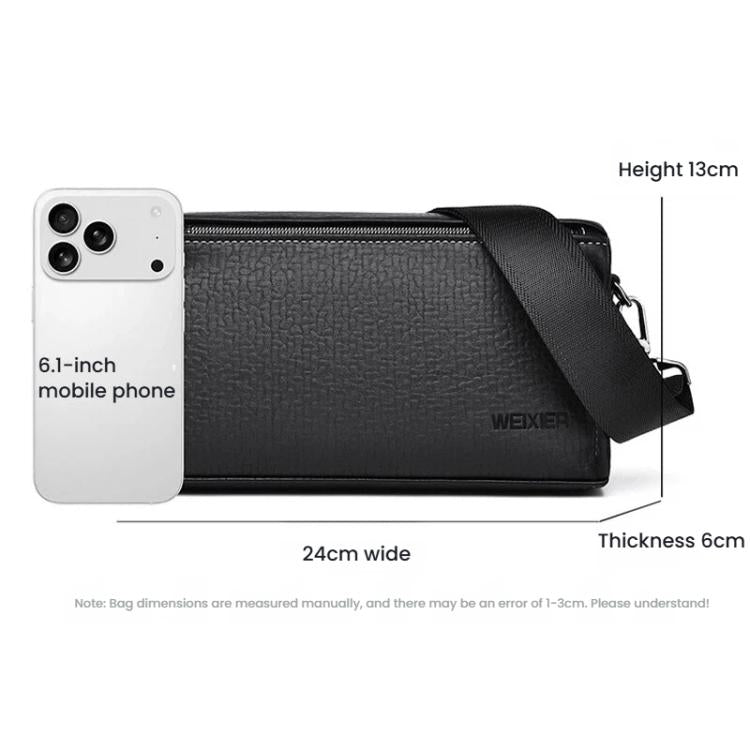 WEIXIER W133  Mens Small Crossbody Bag Versatile Messenger Clutch with 6 Card Slots for Travel & Daily Use
