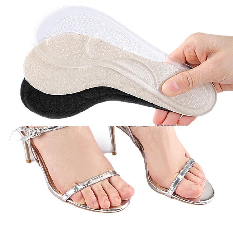 Women High Heels Invisible Anti-Slip Half-Size Insole, Apricot Velvet, Black Velvet, Transparent