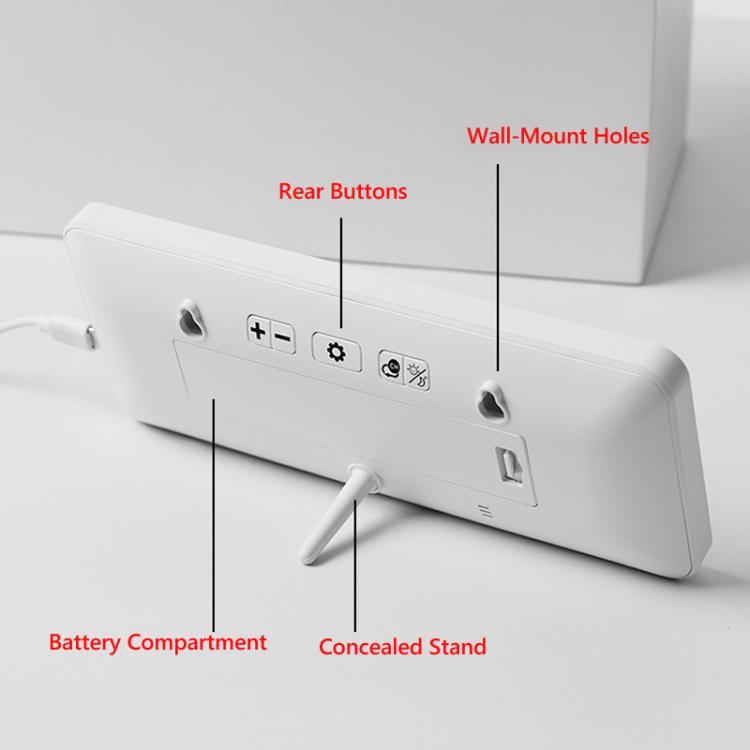 Digital Wall Clock with Wireless Outdoor Sensor Indoor Outdoor Temperature and Humidity Monitor