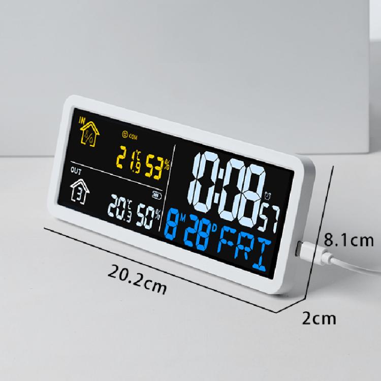 Digital Wall Clock with Wireless Outdoor Sensor Indoor Outdoor Temperature and Humidity Monitor