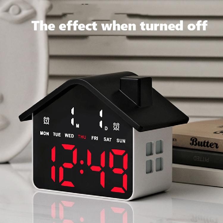 House-Shaped Digital Alarm Clock with Night Light Dual Alarms & Timer Function, 4-Level Brightness, GH9033 Black+Yellow Light, GH9033 Black+White Light, GH9033 Black+Red Light, GH9033 Black+Blue Light, GH9033 Black+Green Light, GH9033 White+White Light...