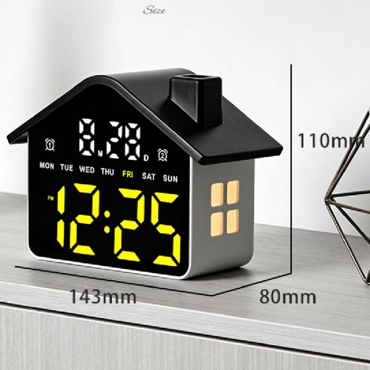 House-Shaped Digital Alarm Clock with Night Light Dual Alarms & Timer Function, 4-Level Brightness, GH9033 Black+Yellow Light, GH9033 Black+White Light, GH9033 Black+Red Light, GH9033 Black+Blue Light, GH9033 Black+Green Light, GH9033 White+White Light...
