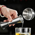 304 Stainless Steel Dual-Ended Ounce Measuring Cup Bar Mixing Measuring Cup, LsCook 30/60ml Curved Edge