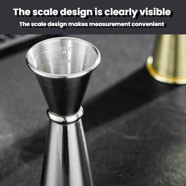 304 Stainless Steel Dual-Ended Ounce Measuring Cup Bar Mixing Measuring Cup, LsCook 30/60ml Curved Edge