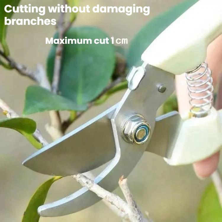 LsCook Heavy-Duty Stainless Steel Pruning Shears Multi-Purpose Gardening Shears, Ivory White Straight-Blade Card Packaging, Ivory White Curved-Blade Card Packaging