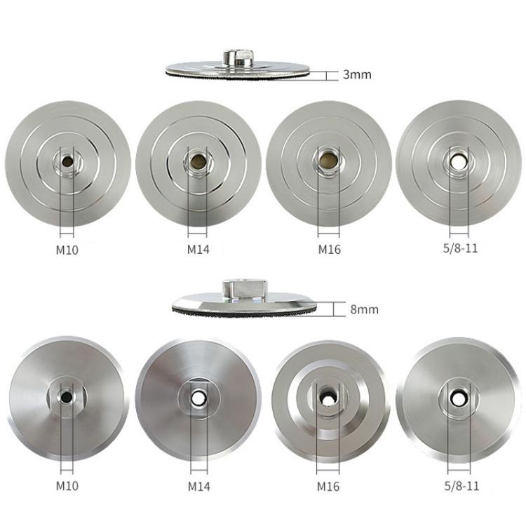 Wet Grinding Discs With Adhesive Backing Aluminum Alloy Suction Cup Self-Adhesive Trays Angle Grinder Heads, 3mm Thickness 3 inch 8cm M10 Hole, 3mm Thickness 3 inch 8cm M14 Hole, 3mm Thickness 4 inch 10cm M10 Hole, 3mm Thickness 4 inch 10cm M14 Hole   ...