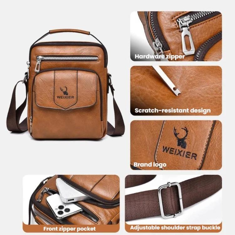 WEIXIER D1105 Men Business Shoulder Bag Retro Commuter Casual Handbag