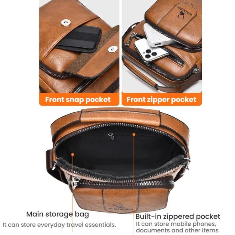 WEIXIER D1105 Men Business Shoulder Bag Retro Commuter Casual Handbag