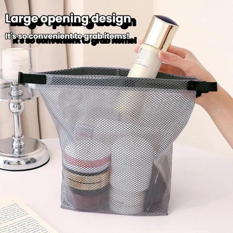 Waterproof EVA Mesh Toiletry Bag Portable Travel Storage Organizer For Bathroom Gym Swimming Makeup Wash Bag With Buckle Closure, Large Transparent Gray, Small Transparent Gray, Large Transparent White, Small Transparent White