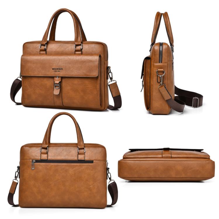 WEIXIER T665 Men Vintage Business Tote Bag Large Capacity Waterproof Laptop Bag