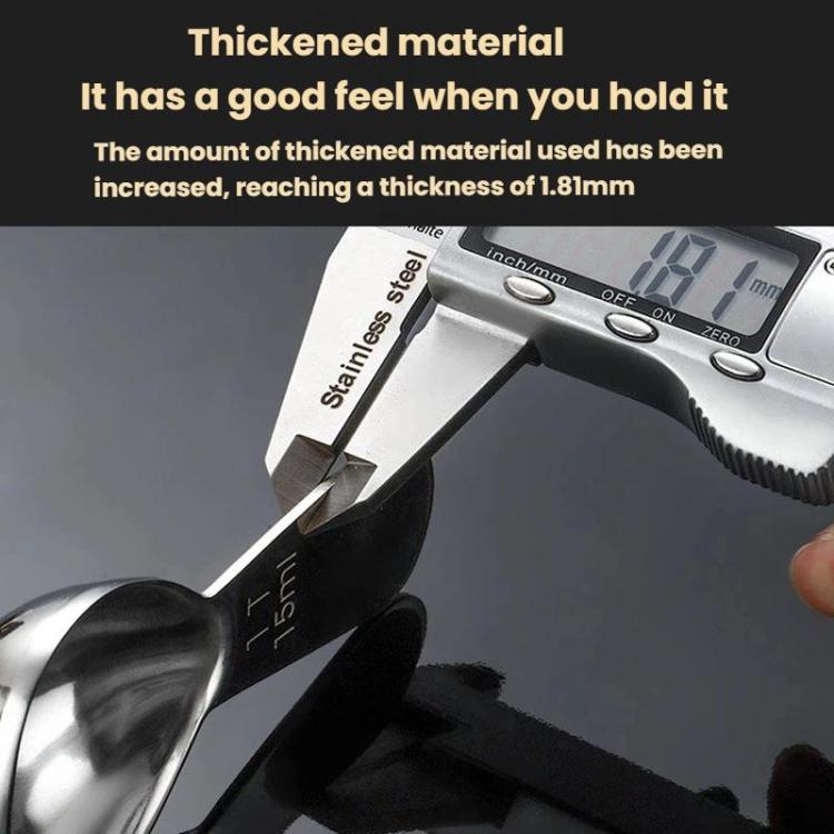 15ml 304 Stainless Steel Thickened Coffee Spoon With Scale Measuring Bean Spoon, 15ml