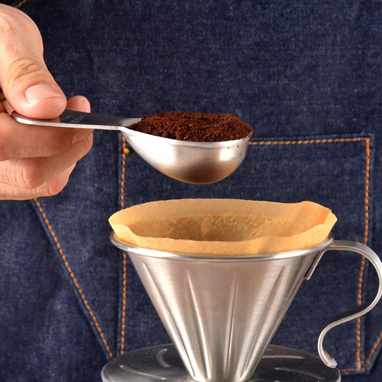 15ml 304 Stainless Steel Thickened Coffee Spoon With Scale Measuring Bean Spoon, 15ml