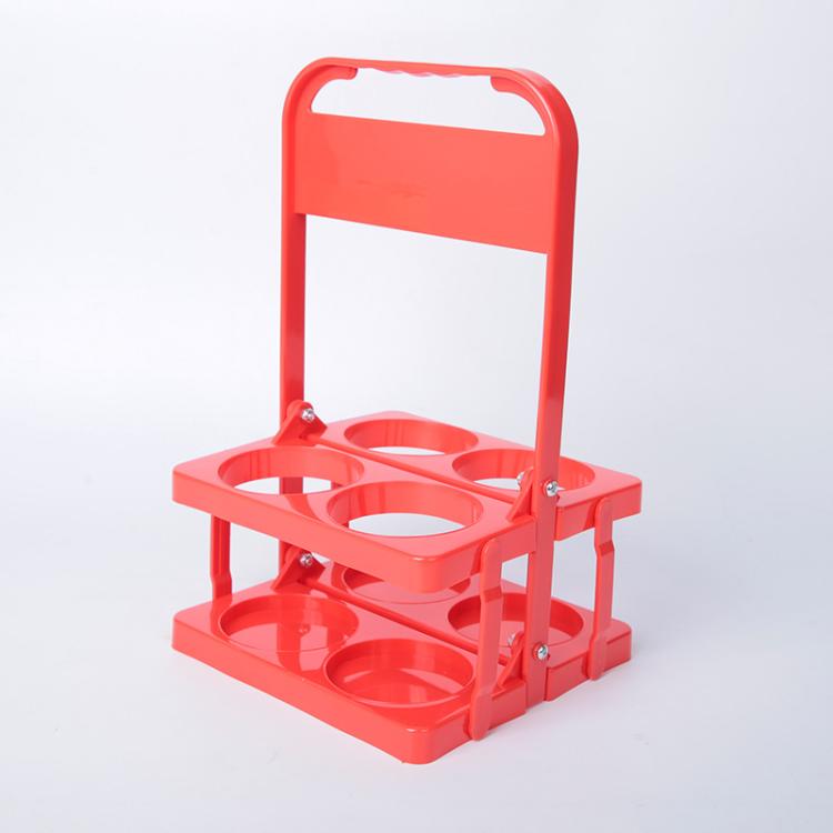 4-Hole Foldable Beer Bottle Carrier Portable Plastic Beverage Caddy with Handle Collapsible Drink Holder Organizer for Wine, Soda, Cocktails