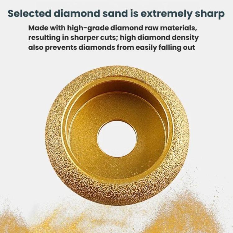 Stone Edge Grinding Wheel Marble Granite Tile Trimming Chamfering Tool, French Edge 10mm, French Edge 15mm, French Edge 20mm, French Edge 25mm, French Edge 30mm, Rounded Edge 10mm, Rounded Edge 20mm, Rounded Edge 25mm, Rounded Edge 30mm, Rounded Edge 3...