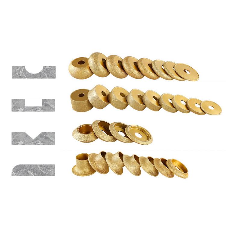Stone Edge Grinding Wheel Marble Granite Tile Trimming Chamfering Tool, French Edge 10mm, French Edge 15mm, French Edge 20mm, French Edge 25mm, French Edge 30mm, Rounded Edge 10mm, Rounded Edge 20mm, Rounded Edge 25mm, Rounded Edge 30mm, Rounded Edge 3...
