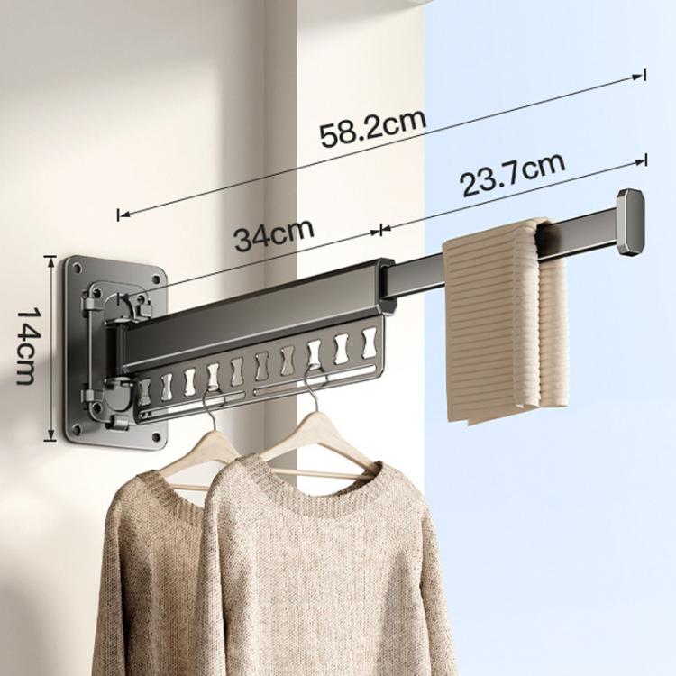 Balcony Folding Clothes Drying Rack Household Drill-Free Retractable Clothes Rod, 1-Fold Grey, 1-Fold White, 2-Fold Grey, 2-Fold White, 3-Fold Grey, 3-Fold White