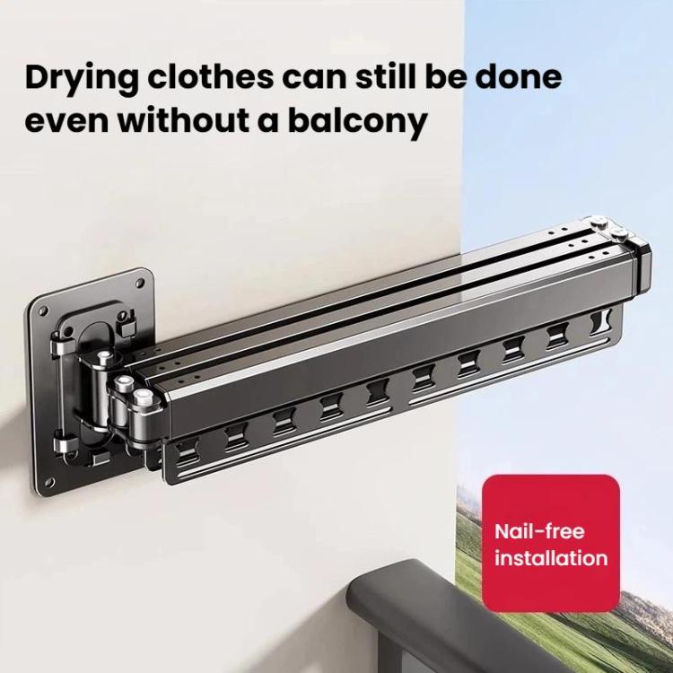 Balcony Folding Clothes Drying Rack Household Drill-Free Retractable Clothes Rod, 1-Fold Grey, 1-Fold White, 2-Fold Grey, 2-Fold White, 3-Fold Grey, 3-Fold White