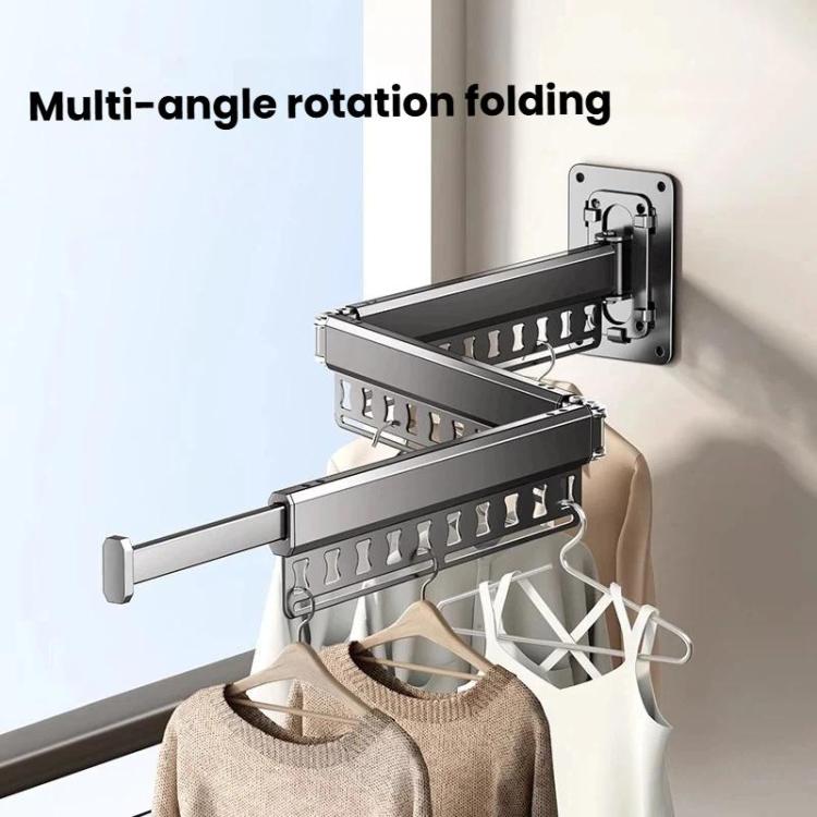 Balcony Folding Clothes Drying Rack Household Drill-Free Retractable Clothes Rod, 1-Fold Grey, 1-Fold White, 2-Fold Grey, 2-Fold White, 3-Fold Grey, 3-Fold White