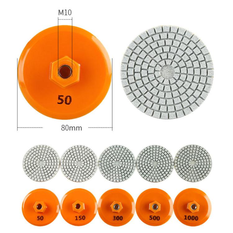 3 inch 8cm One-piece Diamond Dry Grinding Disc Tile Edge Grinding Disc, 50, 150, 300, 500, 1000