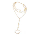 Simple Multi-Layer Pearl Anklet for Beachwear