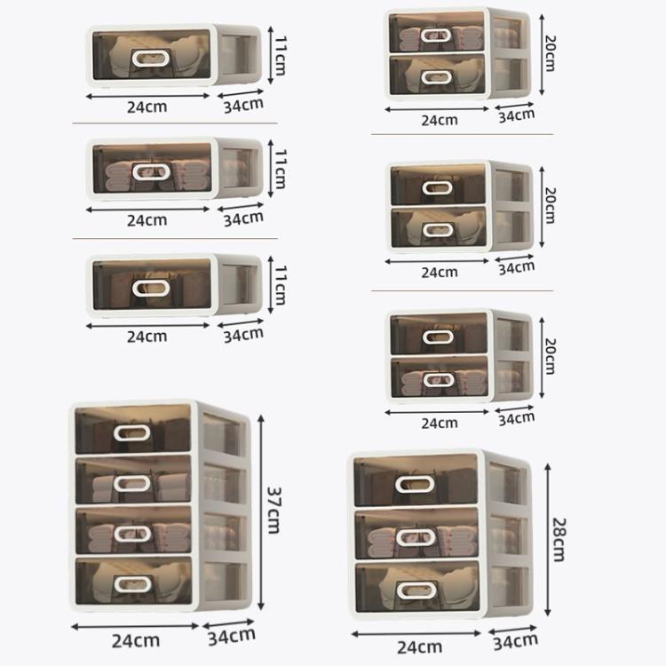 Large-Capacity Drawer-Style Underwear Sock Organizer Storage Box, No Grid Space, 10 Grid Spaces, 15 Grid Spaces, No Grid Space + 10 Grid Spaces, No Grid Space + 15 Grid Spaces, 10 Grid Spaces + 15 Grid Spaces                                            ...