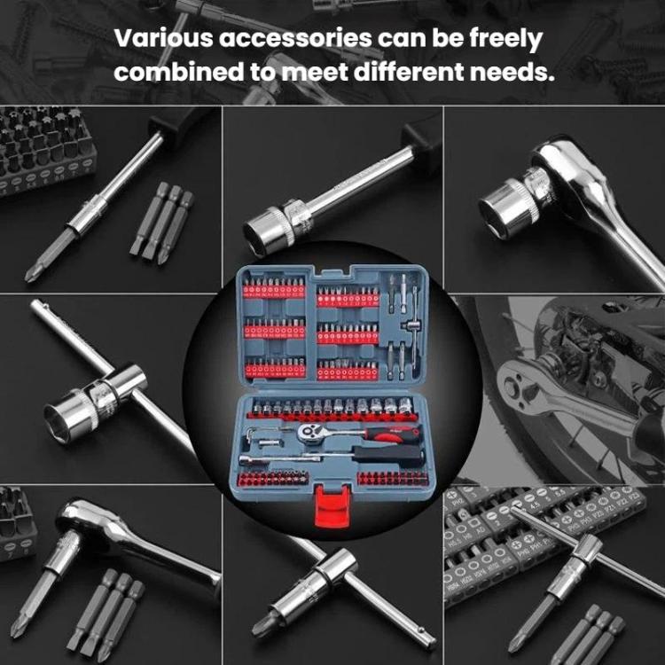 Hi-Spec 126 In 1 1/4 Inch Auto Repair Tool Set, Special-Shaped Bits, Driver Sockets & Ratchet Wrench, 126 In 1