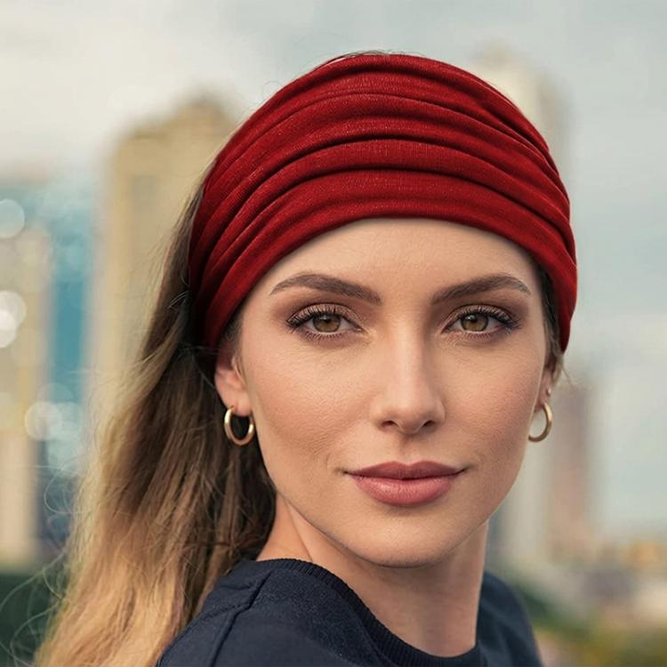 Extra Wide Elastic Cross Headband For Women Yoga Running Sports Headband
