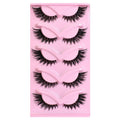 5pair /Set Pink Fox Full-Length Fox-Eye Cat-Eye False Eyelashes Voluminous Curled Realistic Fox-Style Lashes, F04, KZ04, XF01, F01, KY01, XF03, KZ02, KZ09, KY02, 609