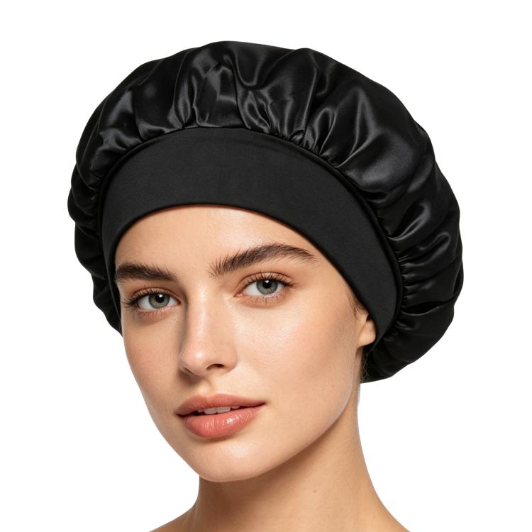 Adjustable Women Shower Cap Wide Brim Sleep Cap For Chemotherapy Hair Care