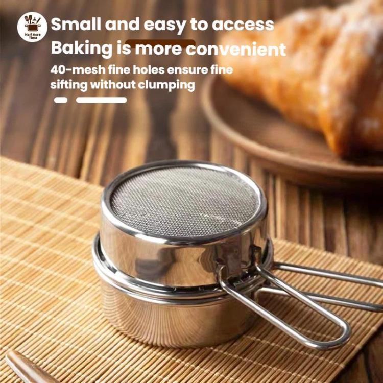 LsCook 304 Stainless Steel 40 Mesh Handheld Mini Flour Sifter