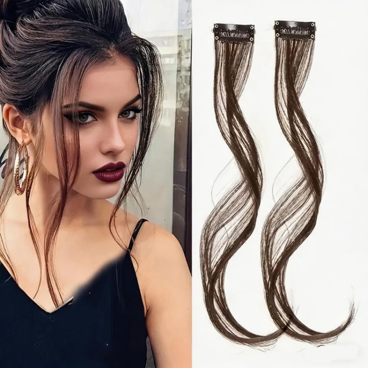 Dragon Beard Bangs Hair Extensions Clip in Long Wispy Bangs for Women Side Fringe Hairpieces for Daily Wear DIY Hair Styling, 25cm, 35cm
