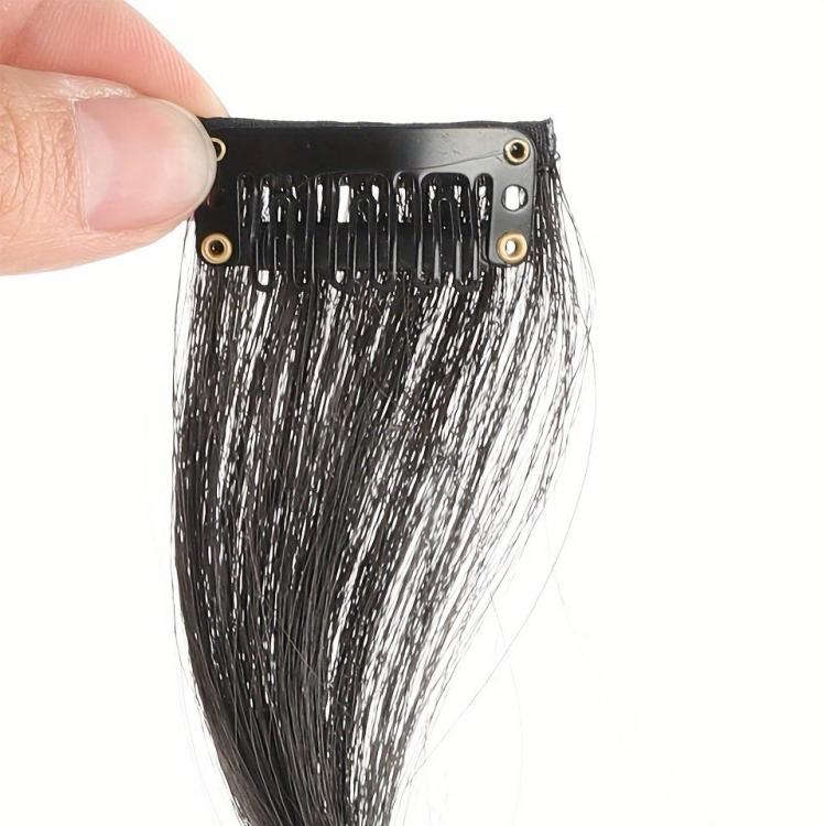Dragon Beard Bangs Hair Extensions Clip in Long Wispy Bangs for Women Side Fringe Hairpieces for Daily Wear DIY Hair Styling, 25cm, 35cm