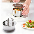 Stainless Steel Mousse Ring Pudding Mold Cake Baking Mold With Press Plate, LsCook Round