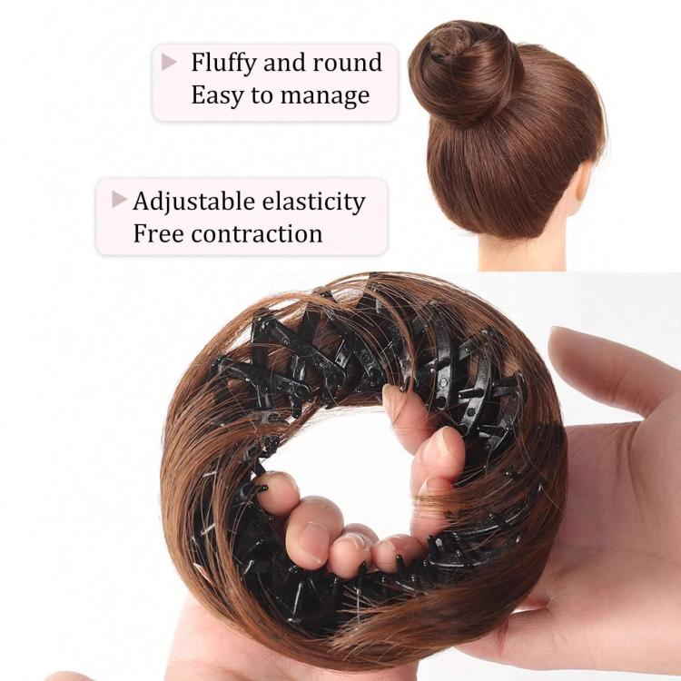 Bird's Nest Hair Bun Claw Clip Extension Messy Bun Hair Piece for Women Adjustable Synthetic Chignon Hairpiece with Large Claw Clip