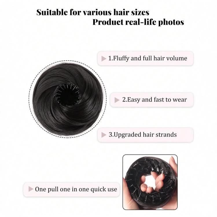 Bird's Nest Hair Bun Claw Clip Extension Messy Bun Hair Piece for Women Adjustable Synthetic Chignon Hairpiece with Large Claw Clip