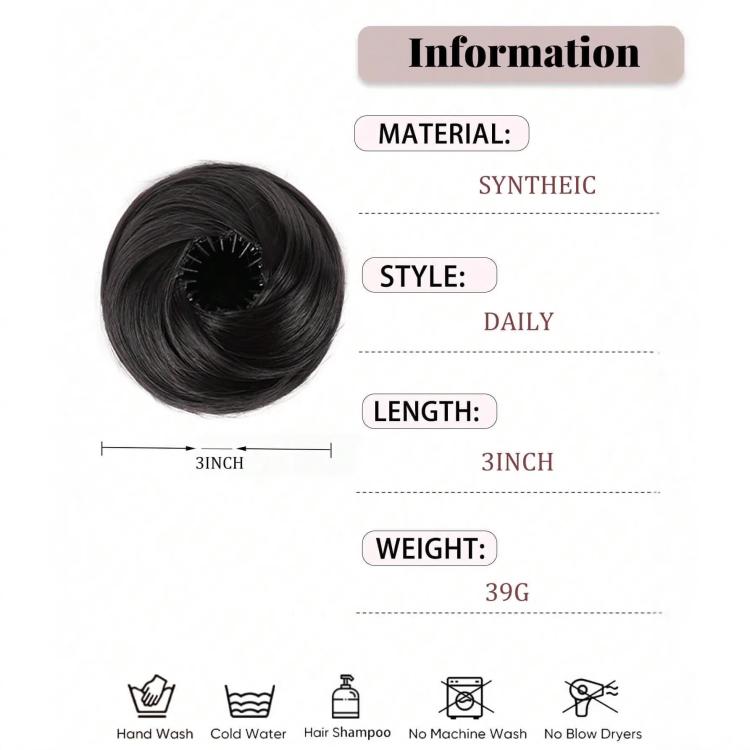 Bird's Nest Hair Bun Claw Clip Extension Messy Bun Hair Piece for Women Adjustable Synthetic Chignon Hairpiece with Large Claw Clip