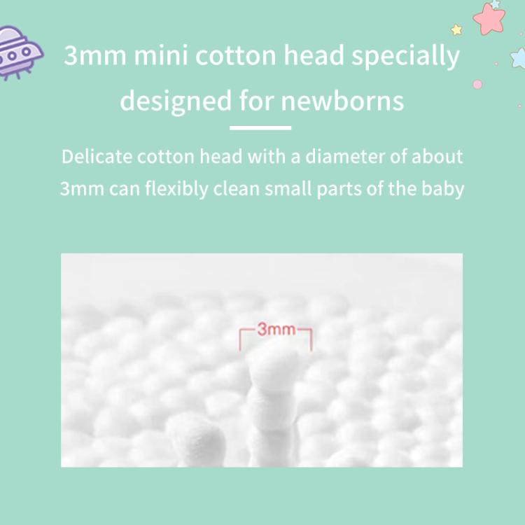 Baby Sailing 200 Count Baby Cotton Swabs with Ultra-Fine 3mm Tips Dual-Ended Multi-Purpose Paper Stick Swabs, Scoop & Spiral Tips